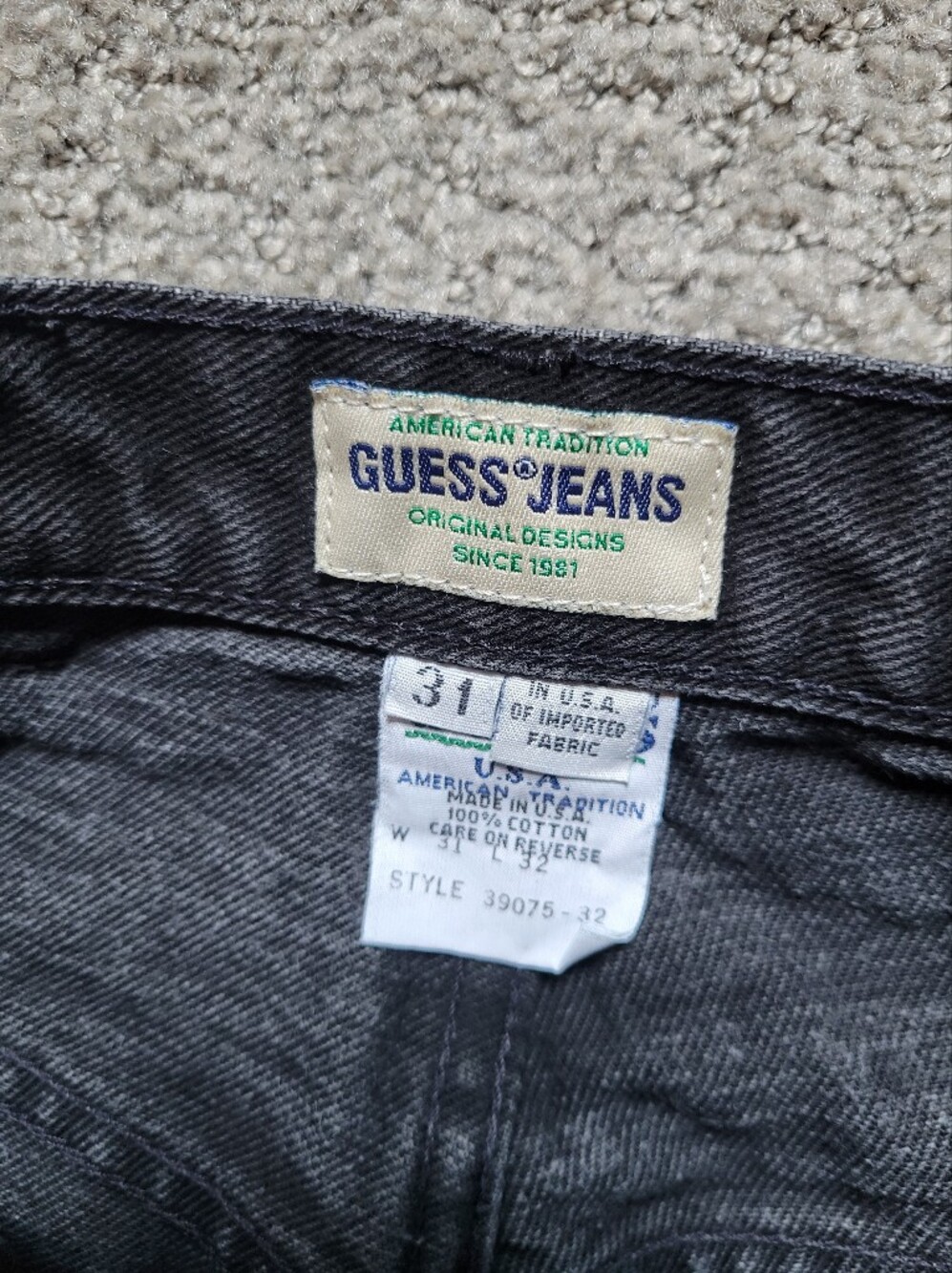 VTG 90s Guess Pascal Black High Waisted Mom Jeans Made in USA 31 x 32 - Picture 8 of 11